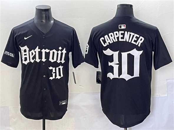 Mens Detroit Tigers #30 Kerry Carpenter Black Motor Gothic Edition Vapor Premier Limited Stitched Jersey
